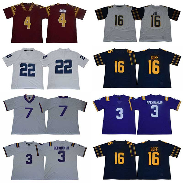 2019 NCAA California Golden 4 Dalvin Cook Bears 3 Odell Beckham Jr. 16 Ray Goff LSU Tigers College Jerseys