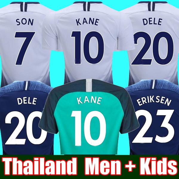 Thailand KANE spurs Soccer Jersey 2018 2019 2020 LAMELA ERIKSEN DELE SON jersey 18 19 20 Football kit top shirt Men and KIDS KIT SET uniform