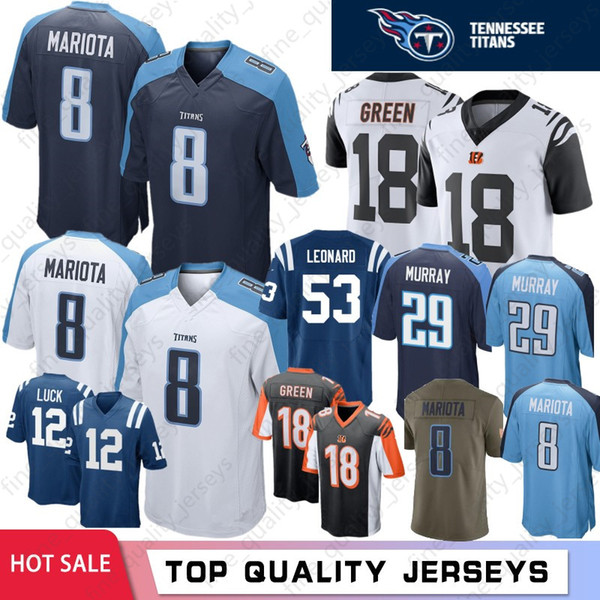 Tennessee Titan 8 Marcus Mariota Titan Jersey 29 Demarco Murray Indianapolis Colt 12 Andrew Luck Leonard 53 Darius Leonard Jerseys