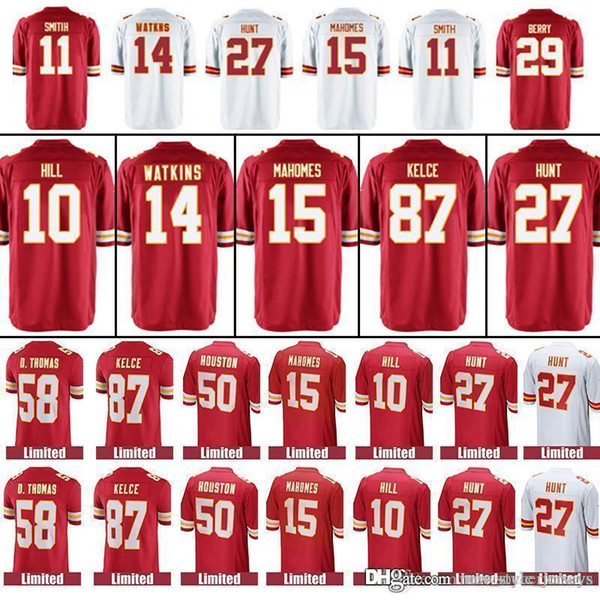 Kansas City Chief 14 Sammy Watkins 50 Justin Houston 72 Eric Fisher 58 Derrick Thomas 29 Patrick Mahomes 87 Travis Kelce Patrick Maho