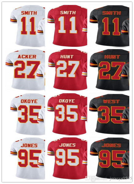 Kansas City Men Women Youth Chiefs Jersey #27 Kareem Hunt 95 Chris Jones 35 Christian Okoye 11 Alex Smith Vapor Limited Jerseys