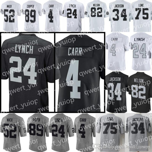 Oakland Raider carr 4 Derek 24 Marshawn Lynch 34 Bo Jackson 52 Khalil Mack 82 Jordy Nelson 12 Ken Stabler 75 Howie Long