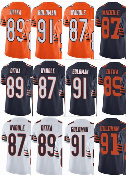 custom men/youth/women #87 Tom Waddle 89 Mike Ditka 91 Eddie Goldman Vapor Untouchable Limited/rush/elite jerseys