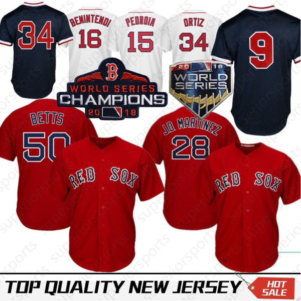 Stitched 50 Mookie Betts Boston Red Sox Baseball Jersey 28 JD Martinez 16 Andrew Benintendi 41 Chris Sale 15 Dustin Pedroia 9 Ted Williams