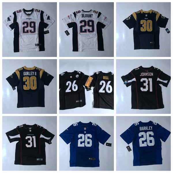 Sale 2019 Jersey Le'Veon 26 Bell Todd 30 Gurley David 31 Johnson Saquon 26 Barkley LeGarrette 29 Blount Stitched football Jerseys