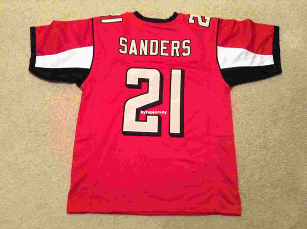 Cheap Retro custom Sewn Stitched #2 Deion Sanders Red MITCHELL & NESS Jersey High-end Men's Football Jerseys College NCAA