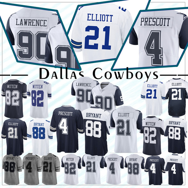 4 Dak Prescott 90 DeMarcus Lawrence Dallas jersey Cowboys 21 Ezekiel Elliott 55 Leighton Vander Esch Jersey Football Jerseys