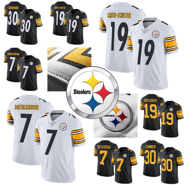 Men's Jerseys Pittsburgh 7 Ben Roethlisberger Steelers 19 JuJu Smith-Schuster 30 James Conner Stitched Untouchable Limited Jersey