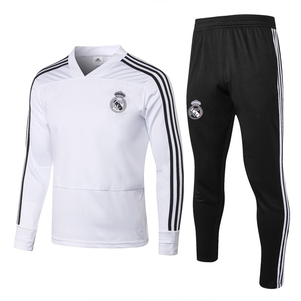 2018/19 Real Madrid tracksuit men's soccer chandal football tracksuit 2018/19 adult training suit skinny pants Sportswear