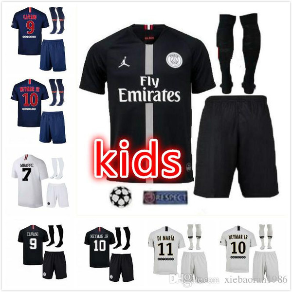 Paris kids kit +socks 18 19 mbappe home VERRATTI MAILLOT DE FOOT child survetement psg SHIRT 2018-2019 seasons PARIS boys child jersey