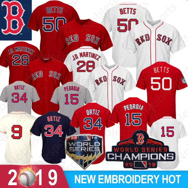 28 JD Martinez 50 Mookie Betts Boston Baseball Jersey Red Sox 16 Andrew Benintendi 41 Sale 15 Dustin Pedroia 9 Ted Williams 100% Stitched