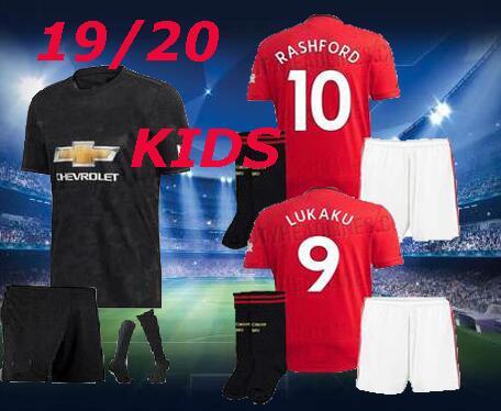 19 20 kids kit manchester lukaku soccer jersey home 2019 2020 pogba alexis RASHFORD LINGARD united football shirt