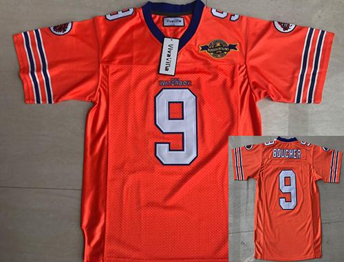 The Waterboy Football Jersey #9 Bobby Boucher 50th Anniversary Movie Football Jerseys All Stitched Men Orange S-3XL Free Shipping