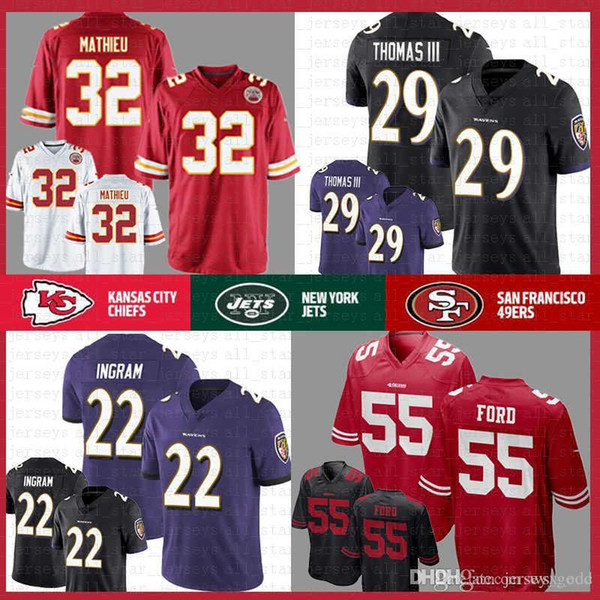 Kansas City 32 Tyrann Mathieu Chiefs San Francisco 55 Dee Ford 49ers Jersey Baltimore 29 Earl Thomas 22 Mark Ingram Ravens 6 Baker Mayfield