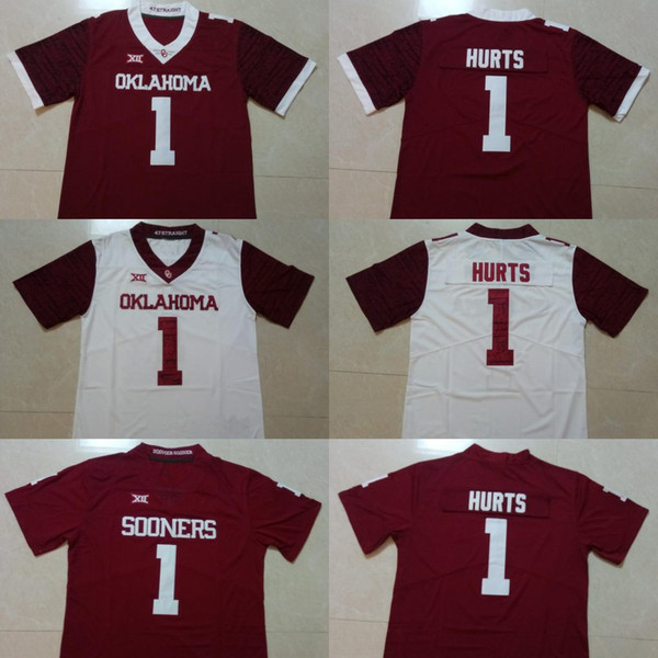 Jumpman Oklahoma Sooners #1 Jalen Hurts #1 Kyler Murray #6 Baker Mayfield 2019 New Style College Stitched Jerseys Can Mix Order Size:S-XXXL