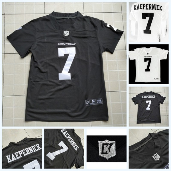 Imwithkap Movie Jersey 7 Colin Kaepernick I'm With Wap American Football Jersey Black White Mens Womens Youth Double Stitched Name & Number