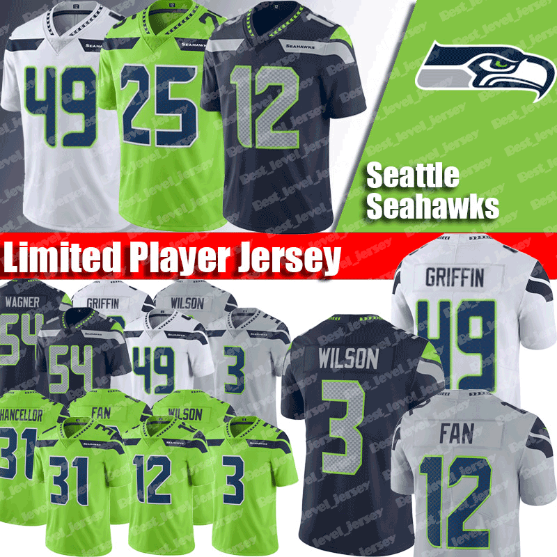 Seahawks jerseys Russell Wilson jersey Shaquem Griffin jersey 12s Fan jerseys Kam Chancellor Richard Sherman Bobby Wagner