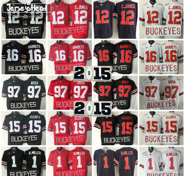 2016 Ohio State Buckeyes College Football Jerseys 16 J.T Barrett Jersey 97 Joey Bosa 15 Ezekiel Elliott 1 Braxton Miller