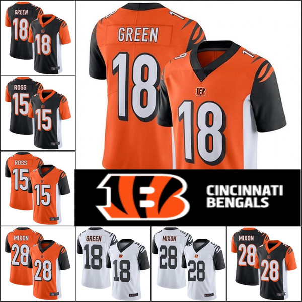 2019 cheap Cincinnati 28 Joe Mixon 15 John Ross 18 A.J. Green Bengals jersey stitched Size S-XXXL