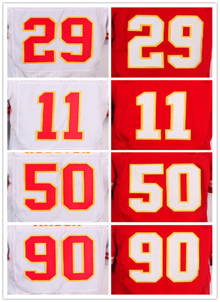 Best Sale Kansas City Chiefs Football Jerseys 11 ALEX SMITH 50 JUSTIN HOUSTON 90 PATRICK MAUGA 29 BERRY Stitched Logo Elite Gram