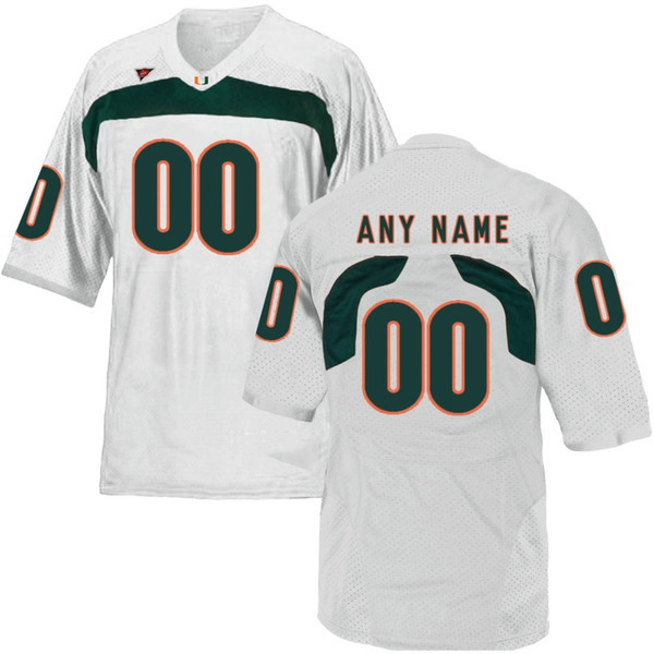 2018 Men's NCAA Custom Miami Hurricanes College football jerseys orange green white Stitched Personalized Jerseys