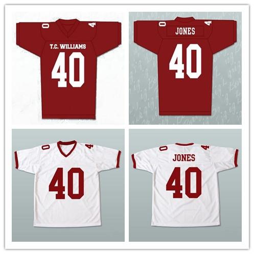 Custom XS-5XL REMEMBER THE TITANS MOVIE JERSEY PETEY JONES Red White Football Jersey Stitch Sewn Any Name Number Free Shipping