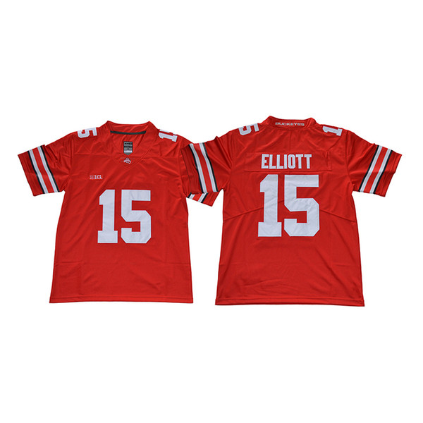 Mens Ohio State Buckeyes Ezekiel Elliott Stitched Name&Number Game Elite Legend American College Football Jersey Size S-3XL