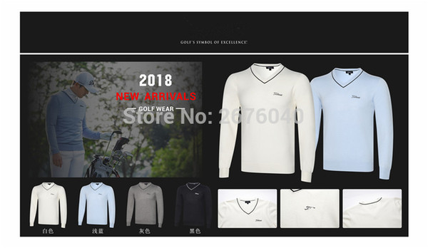 Golf Sweater Winter TIT Men's Golf Training Sweater T-Shirt Warm Clothing Long Sleeve T-Shirt 4 Color