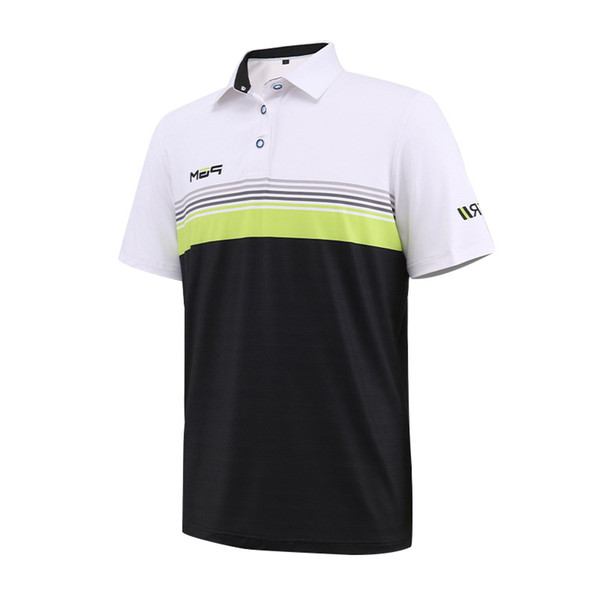 Men Golf Shirt Golf Men's Clothing POLO Shirts Quick Drying Polyester Summer Apparel T Shirt