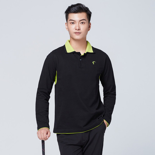 Men Golf Shirts Autumn Winter Long Sleeve Sports Golf Tshirts Turn Down Collar Sportswear Tennis Shirt Tops D0666