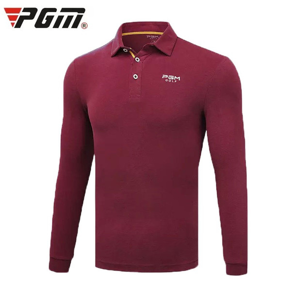 Pgm 2019 Autumn Winter Golf Shirts Men's Long-Sleeved T-Shirt Muscle Slim Stand Collar Training Golf Apparel D0486