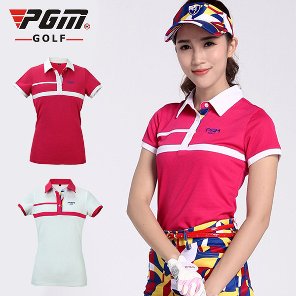 PGM brand lady golf apparel golf short sleeve sports t-shirt polo shirt elastic soft lapel blouse