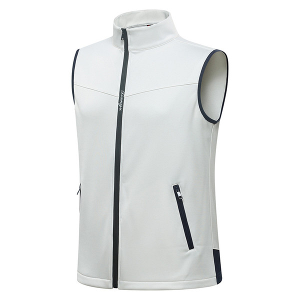 Men Winter Sleeveless Vest Jackets Windproof Zipper Waistcoat Windbreaker Keep Warm Sports Golf Clothing D0654