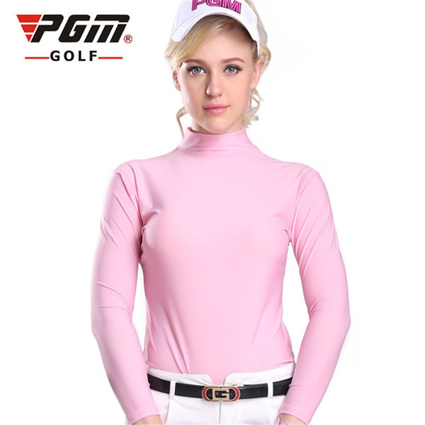 Pgm Womens Golf Sunscreen UV T Shirts Summer Sun Protection Ice Shirts Breathable Outdoor Sport Shirt Underwear D0351