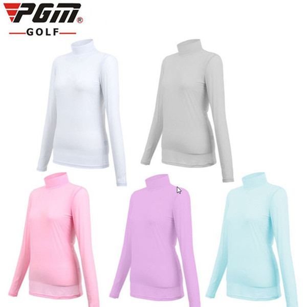 Pgm Womens Golf Sunscreen UV Ice Tshirts Summer Outdoor Sportswear Long Sleeve Shirts Breathable Underwear Golf Clothes D0351