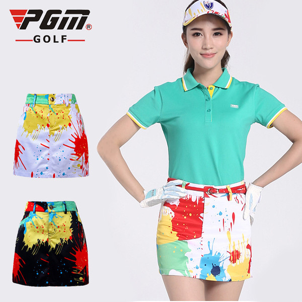 PGM Golf Sportswear Golf Skirt For Women Summer Camouflage Print Elasticity Breathable Anti-emptied Ladies Sports Skorts