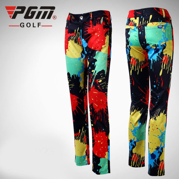 PGM Golf Pants Women Golf Multicolor Slim Ladies Colorful Trousers Zipper Fly Soft Breathable Sports Full Length Clothes