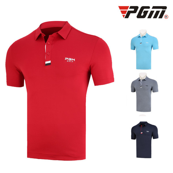 PGM 2019 New Golf Apparel Summer Mens Short-sleeved T-shirt Soft and Comfortable Golf Ball Clothing Supports Custom High Quality