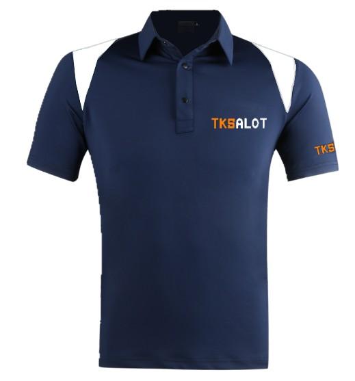 TKSALOT golf T-shirt summer dry fit short sleeve milk ice silk smooth touching sports top in navy blue OEM available