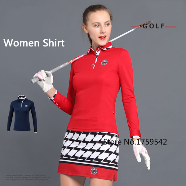 2019 Women Shirt Long Sleeve Golf Shirts Ladies Korean Tops Polo Clothing Sport Sport Wear 2018 Spring Autumn Clothes