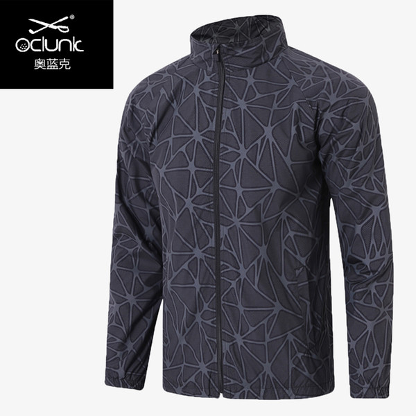 New OCLUNK Golf Jacket Men Golf Long Sleeve printed Zip Sportswear Autumn Winter Windbreaker Running/Golf/Tennis Coat with Mesh