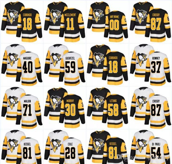 2019 Penguins Jerseys 87 Sidney Crosby Kris Letang Mario Lemieux Matt Murry Evgeni Malkin Phil Kessel Jake Guentzel hockey jerseys