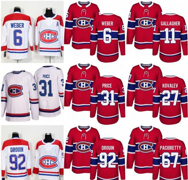 Montreal Canadiens Jersey 6 Shea Weber 31 Carey Price Stitched mesn good red white best quality