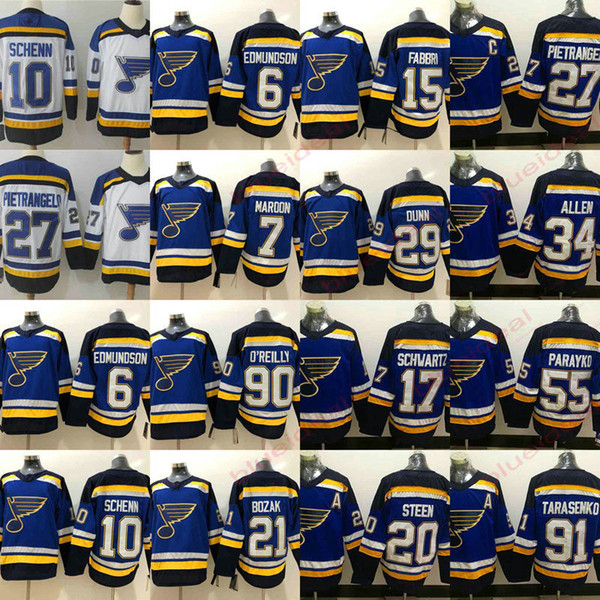 Mens St. Louis Blues Hockey Vladimir Tarasenko Alex Pietrangelo Brayden Schenn Jaden Schwartz Colton Parayko Jake Allen Ryan O'Reilly Jersey