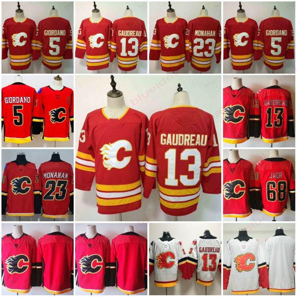 New Mens Women Kids Calgary Flames Hocekey Red 13 Johnny Gaudreau 23 Sean Monahan 68 Jaromir Jagr Jerseys Accept Customize name number