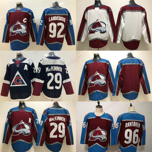 Mens Womens Kids Colorado Avalanche Hockey 29 Nathan MacKinnon 92 Gabriel Landeskog 96 Mikko Rantanen Jersey Accept Customize Name number