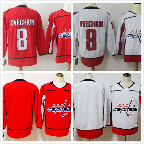 New Washington Capitals Red White Blank Hockey Jersey 8 Alex Ovechkin 8 Drew Doughty 11 Anze Kopitar 32 Jonathan Quick 77 Jeff Carter