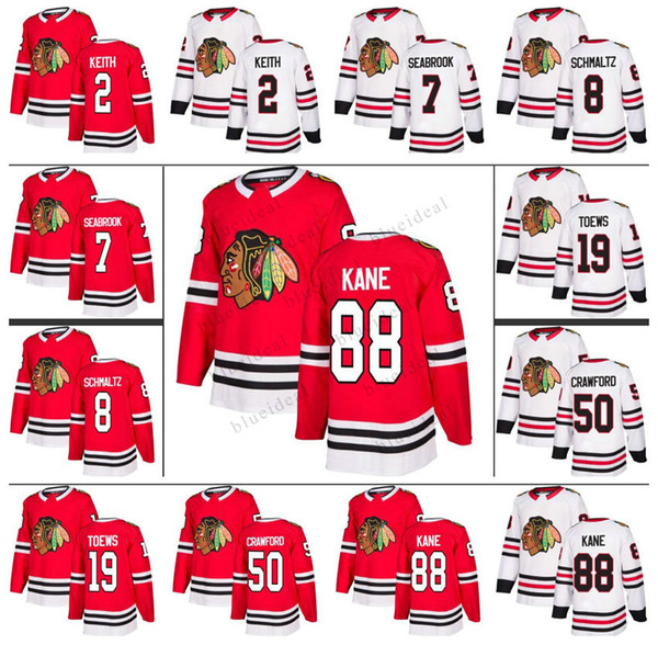 Chicago Blackhawks 88 Patrick Kane 2 Duncan Keith 19 Jonathan Toews Crawford Marian Hossa Brandon Saad Sharp Seabrook Stitched Jerseys