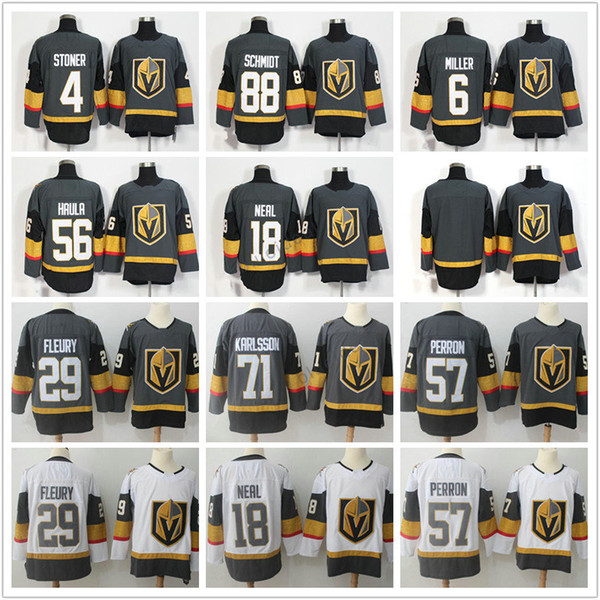 New Golden Knights #57 David Perron Hockey Jersey #71 William Karlsson Shirt #29 Marc-Andre Fleury #56 Erik Haula 88 Schmidt #18 James Neal