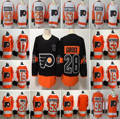 Men Philadelphia Flyers 11 Travis Konecny 17 Wayne Simmonds 19 Nolan Patrick 28 Claude Giroux 53 Shayne Gostisbehere 93 Jakub Voracek Jersey